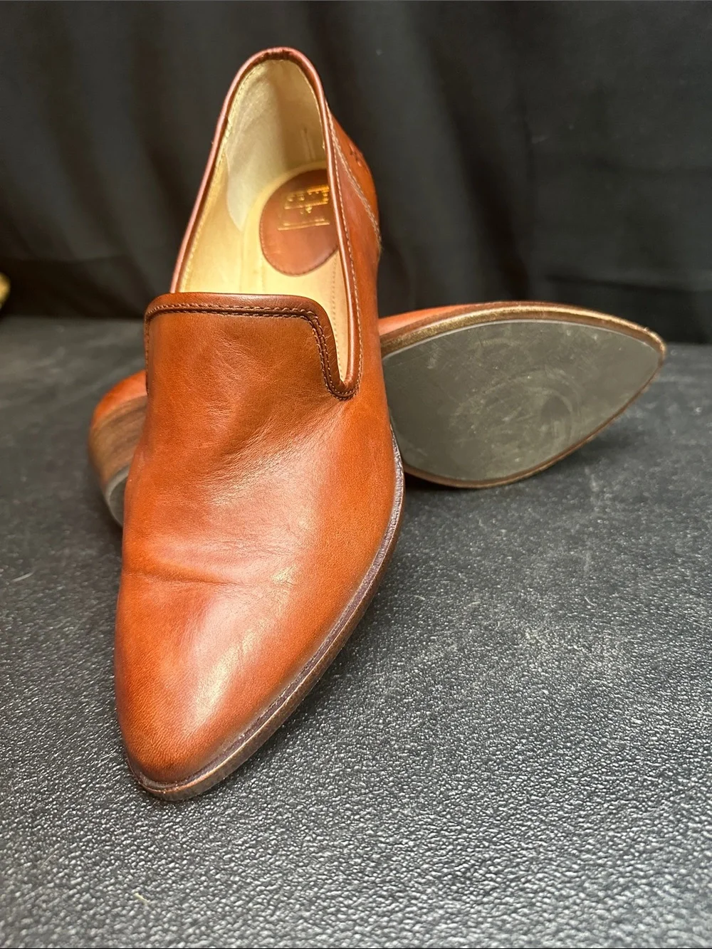 Frye Woman’s Brown Leather Slip-On Loafers 10
